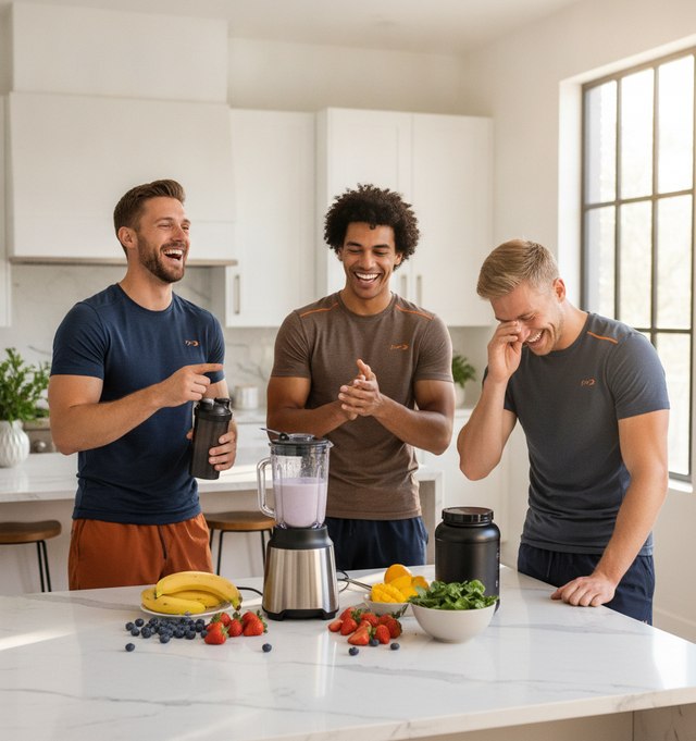Women making smoothies together in a bright kitchen